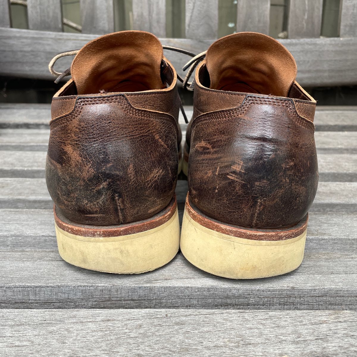 Photo by roycehamptontho on January 5, 2025 of the Viberg 145 Oxford in C.F. Stead Zulu Waxed Kudu.