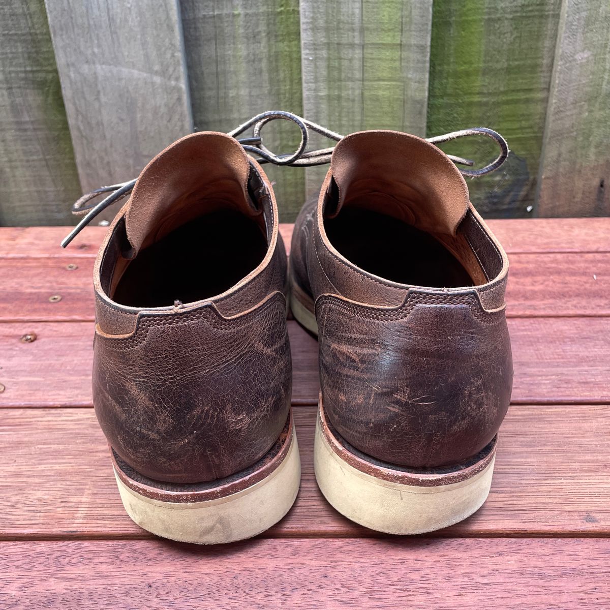 Photo by roycehamptontho on February 3, 2025 of the Viberg 145 Oxford in C.F. Stead Zulu Waxed Kudu.
