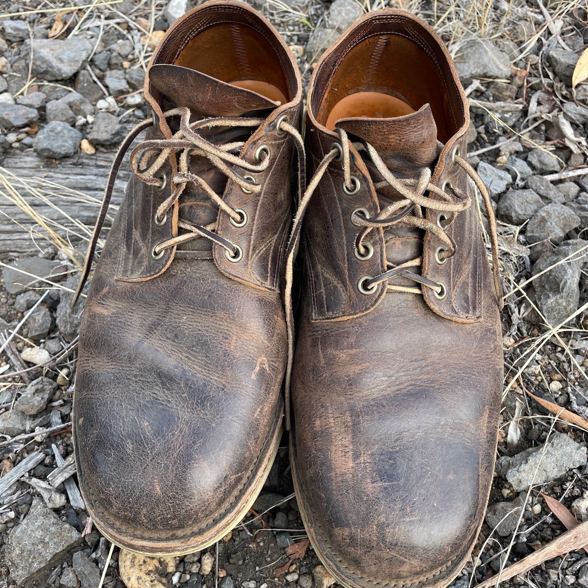 Photo by roycehamptontho on March 1, 2025 of the Viberg 145 Oxford in C.F. Stead Zulu Waxed Kudu.