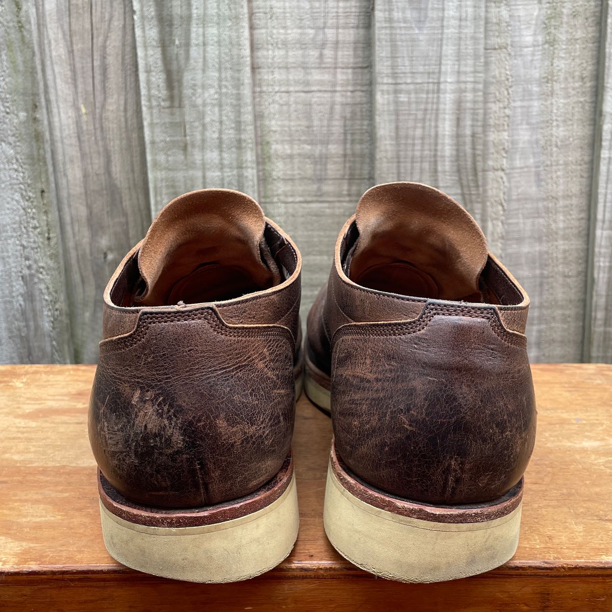 Photo by roycehamptontho on April 6, 2025 of the Viberg 145 Oxford in C.F. Stead Zulu Waxed Kudu.