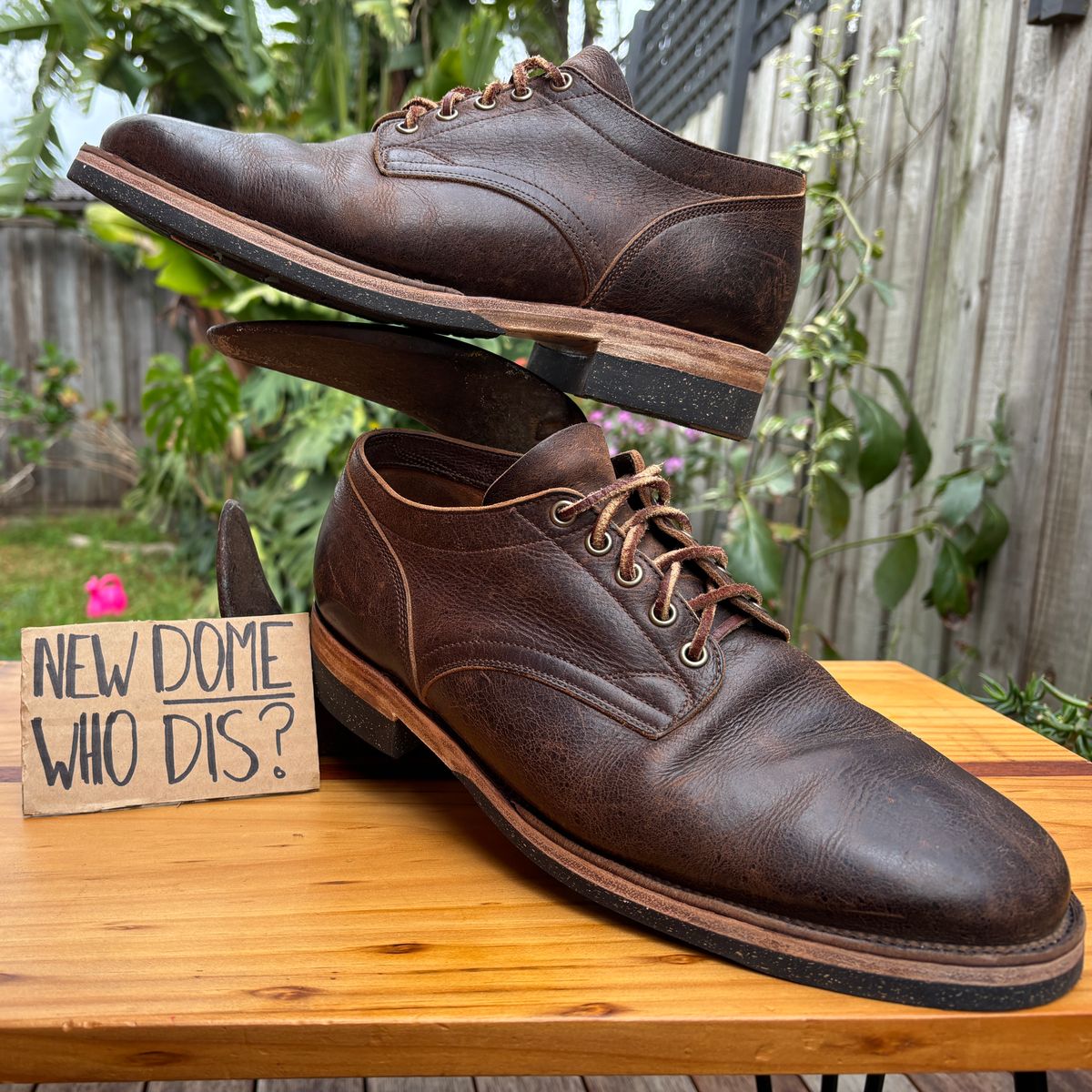 Photo by roycehamptontho on October 2, 2025 of the Viberg 145 Oxford in C.F. Stead Zulu Waxed Kudu.