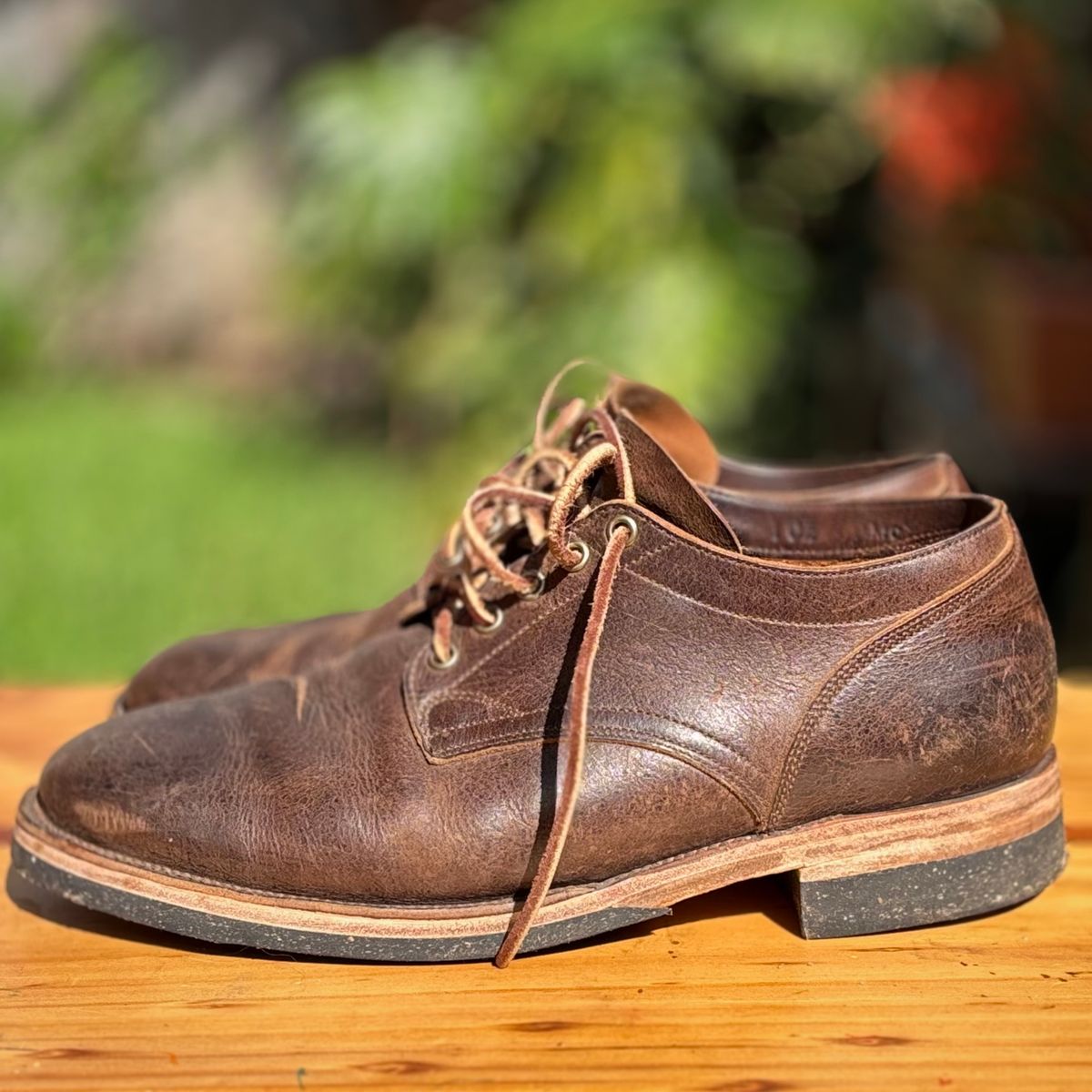 Photo by roycehamptontho on November 4, 2025 of the Viberg 145 Oxford in C.F. Stead Zulu Waxed Kudu.