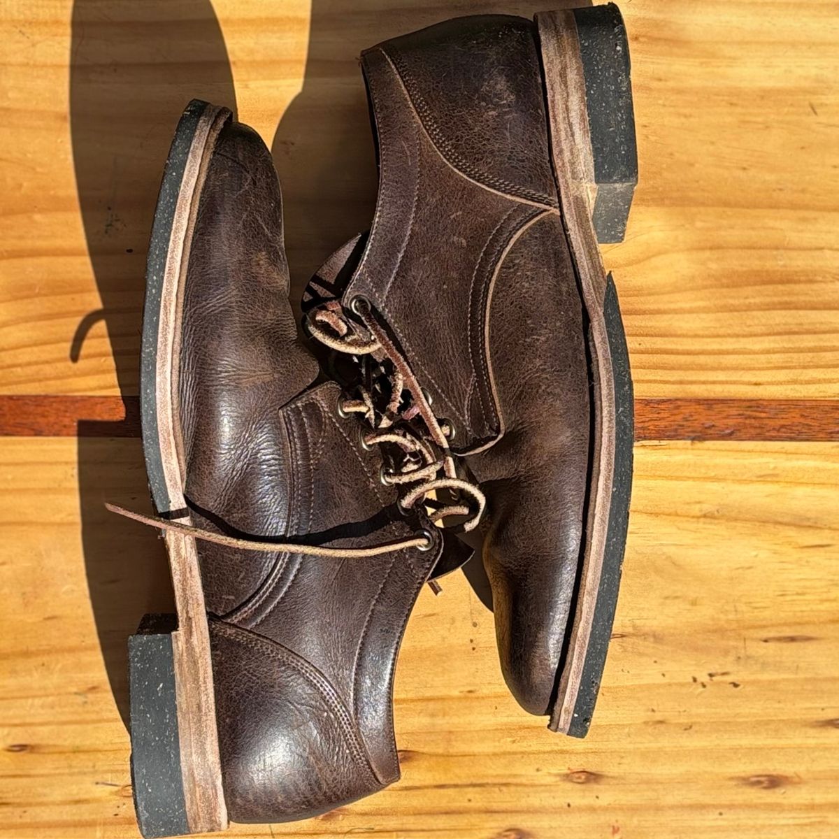 Photo by roycehamptontho on November 4, 2025 of the Viberg 145 Oxford in C.F. Stead Zulu Waxed Kudu.