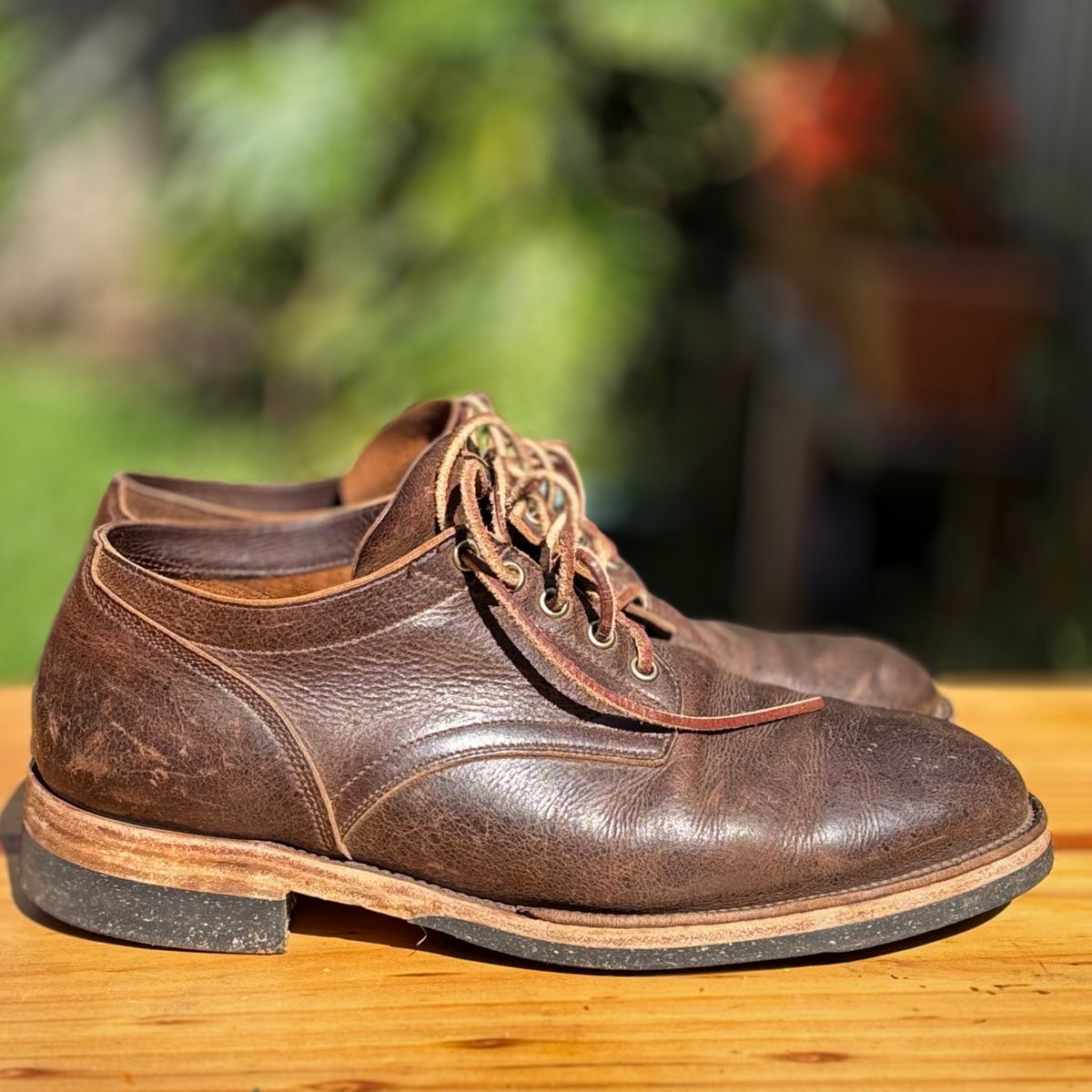 Photo by roycehamptontho on November 4, 2025 of the Viberg 145 Oxford in C.F. Stead Zulu Waxed Kudu.