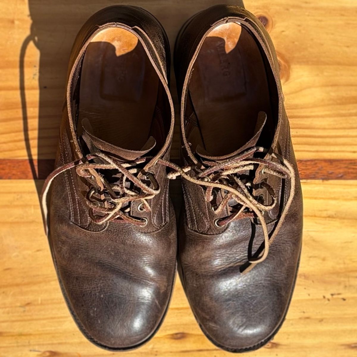 Photo by roycehamptontho on November 4, 2025 of the Viberg 145 Oxford in C.F. Stead Zulu Waxed Kudu.