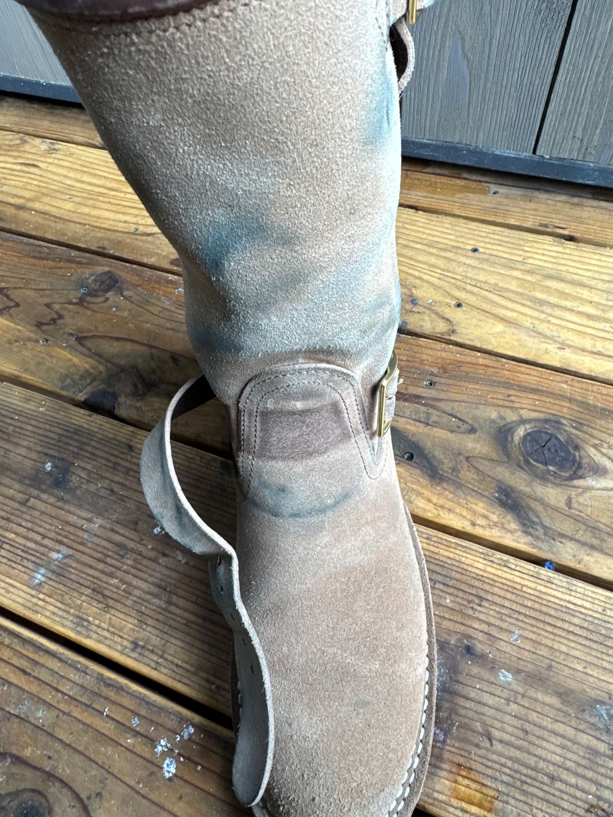 Photo by sfiegi on November 1, 2025 of the Nicks Brakeman in Horween Brown Chromexcel Roughout.