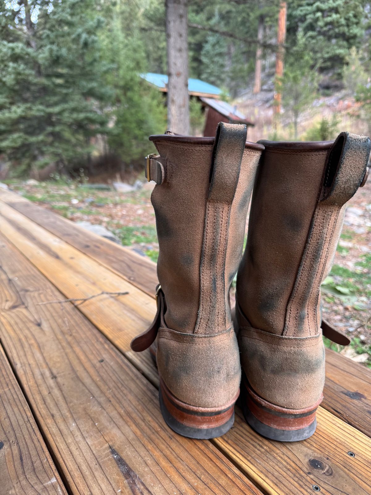 Photo by sfiegi on November 1, 2025 of the Nicks Brakeman in Horween Brown Chromexcel Roughout.