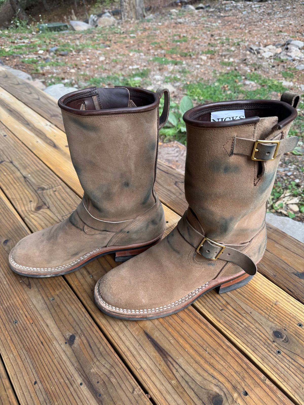 Photo by sfiegi on November 1, 2025 of the Nicks Brakeman in Horween Brown Chromexcel Roughout.