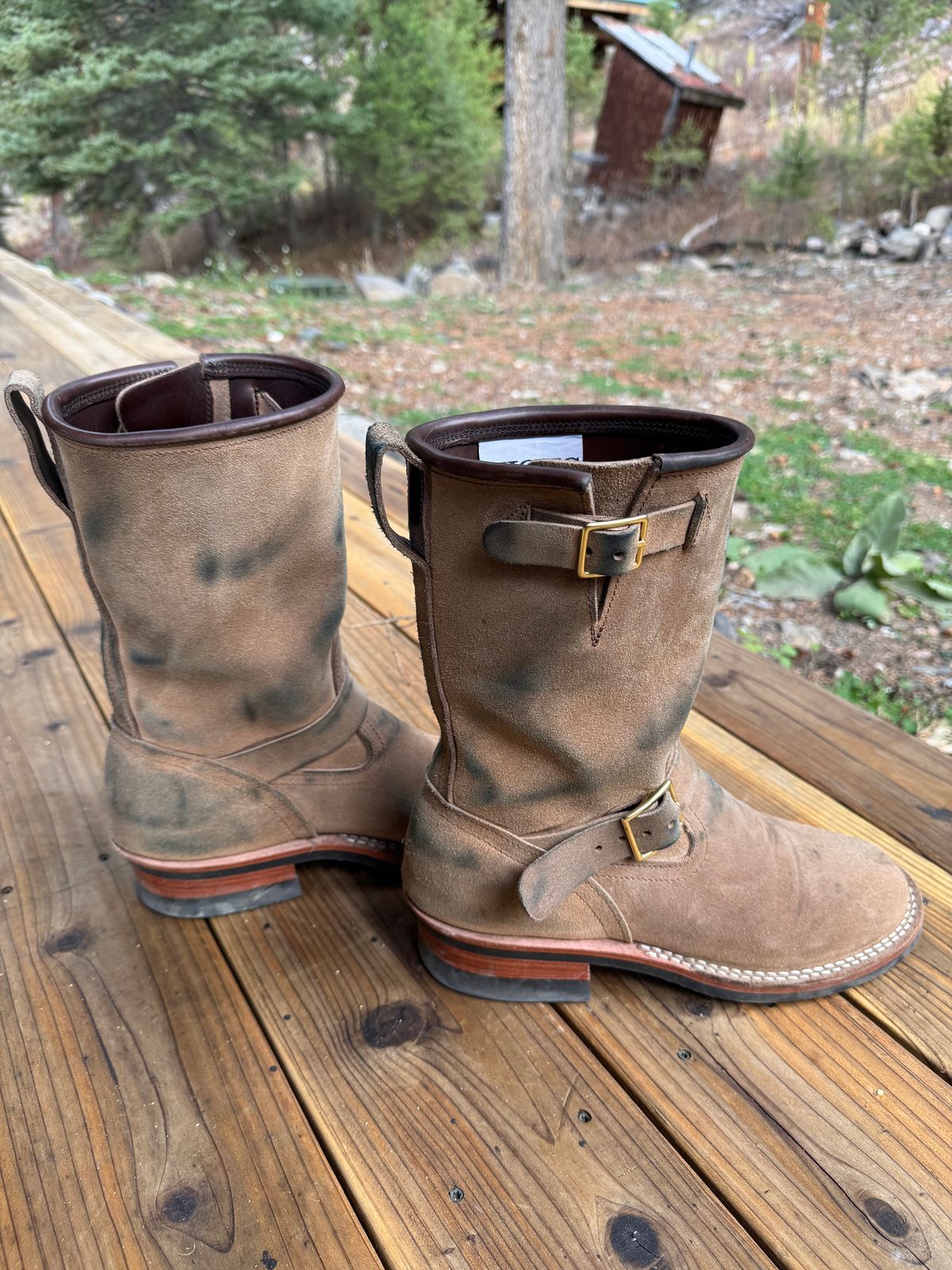 Photo by sfiegi on November 1, 2025 of the Nicks Brakeman in Horween Brown Chromexcel Roughout.