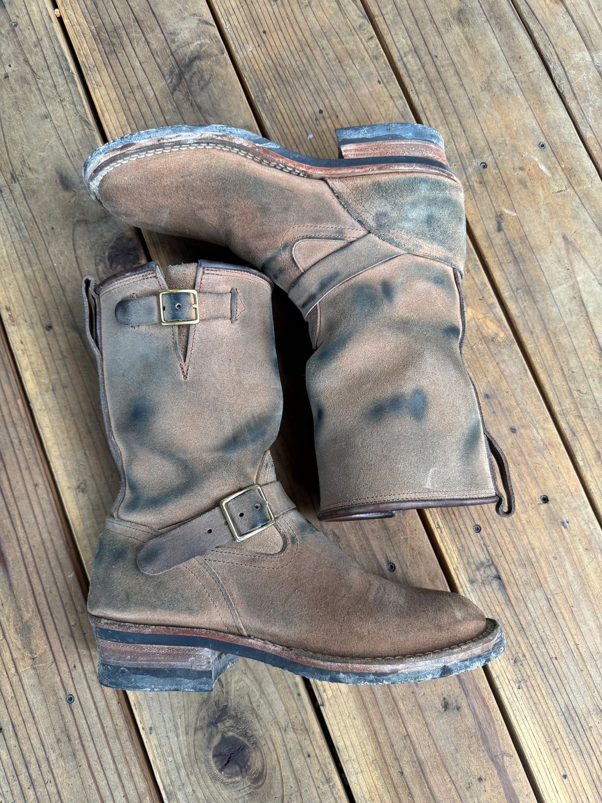 Photo by sfiegi on February 1, 2026 of the Nicks Brakeman in Horween Brown Chromexcel Roughout.