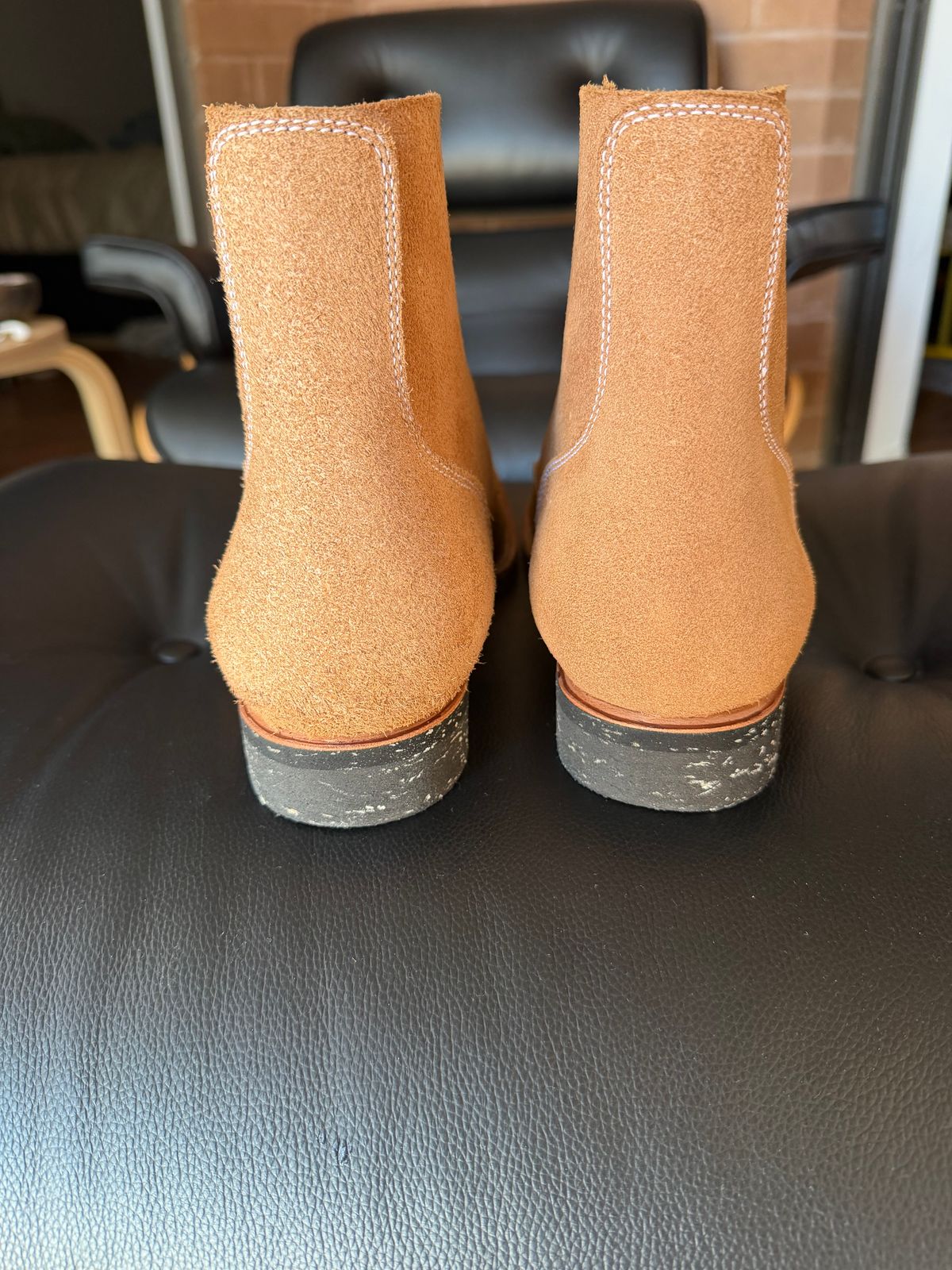 Photo by dncnexus on November 2, 2025 of the Clinch Yeager Boots in Wickett & Craig White Latigo Roughout.