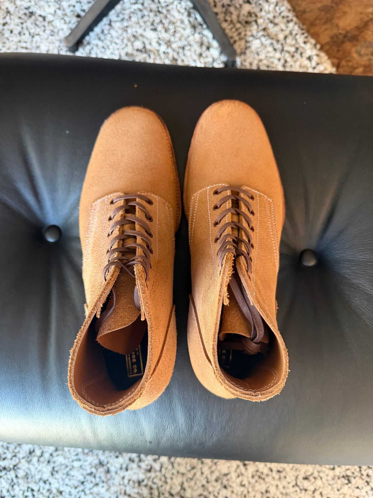 Photo by dncnexus on November 2, 2025 of the Clinch Yeager Boots in Wickett & Craig White Latigo Roughout.