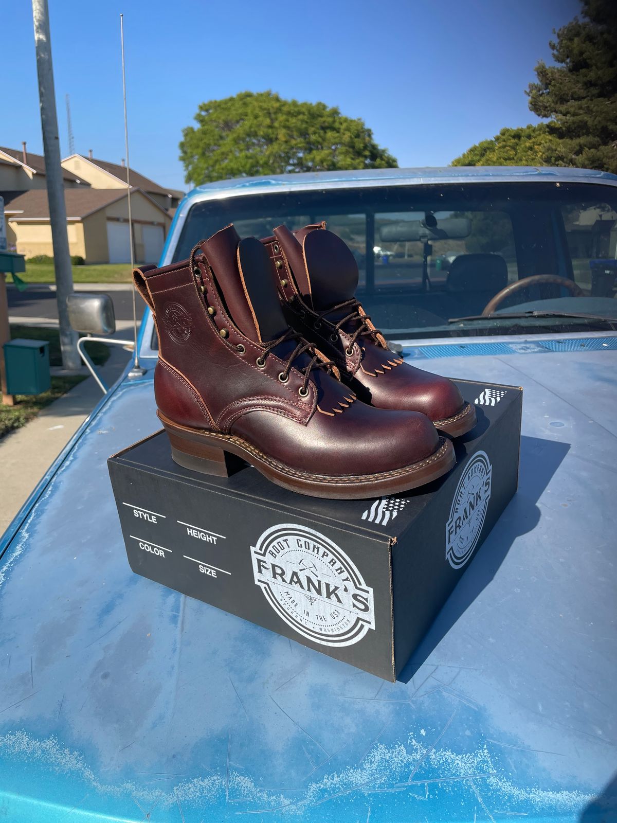 Photo by LeihMeAlone on May 21, 2026 of the Frank's Boots Wilshire in Seidel Brown Double Shot.