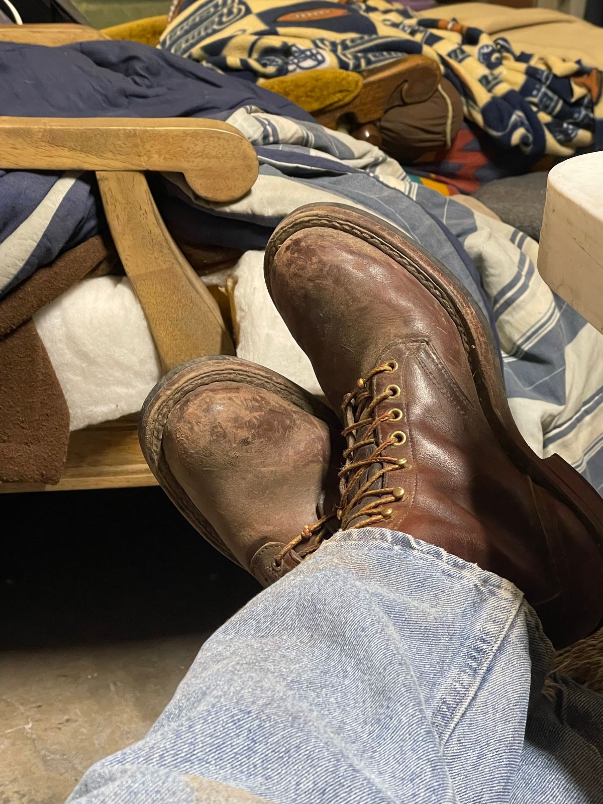 Photo by LeihMeAlone on December 22, 2024 of the White's Packer in Seidel Red Dog Oil Tan.