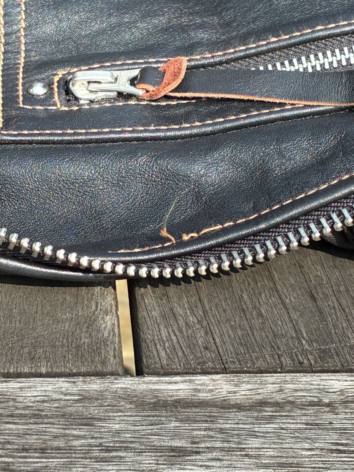 Photo by NCF on August 9, 2025 of the Simons (Shanghai) Leather togs in Polish Teacore Horsehide.