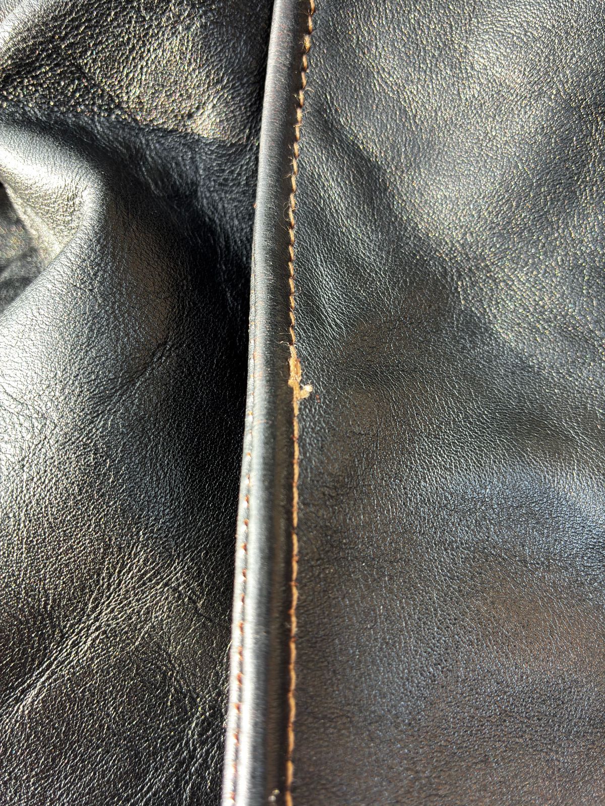 Photo by NCF on August 9, 2025 of the Simons (Shanghai) Leather togs in Polish Teacore Horsehide.