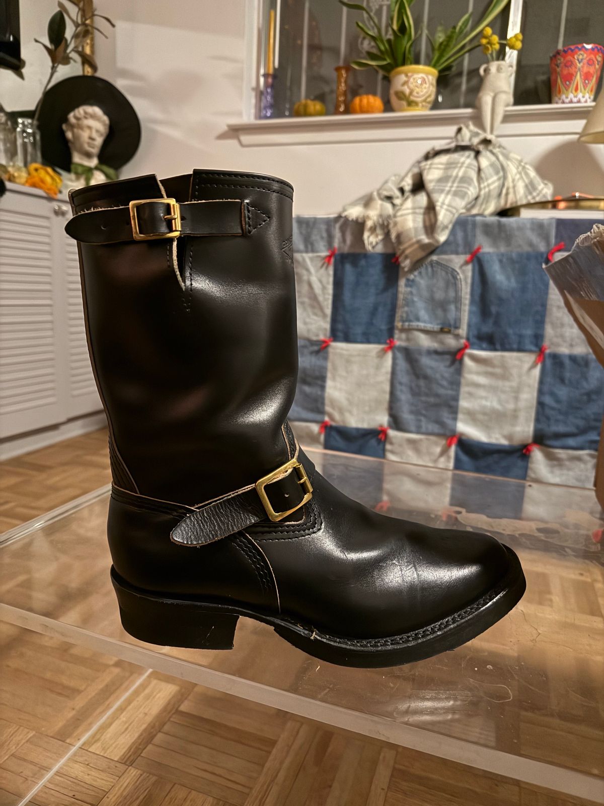 Photo by ludwigvan88 on November 8, 2024 of the Wesco Mister Lou in Horween Black Chromexcel Horsehide.