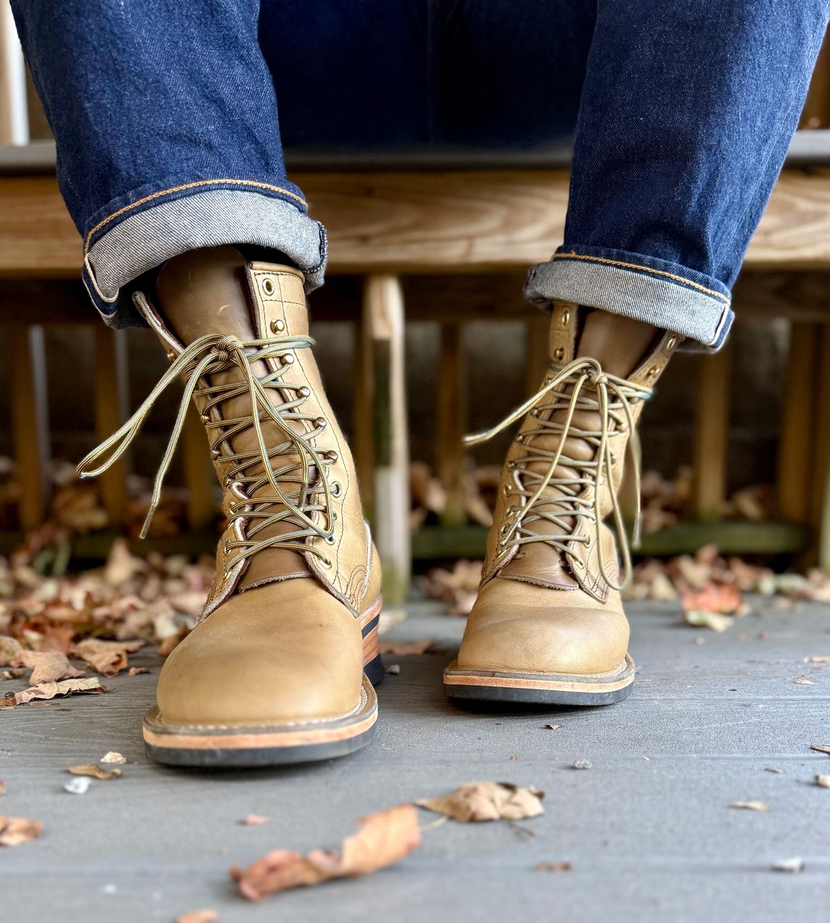 Photo by PublicVanilla7328 on October 6, 2025 of the NICKS BOOTS Ranger in Horweens Sage Chromepak.