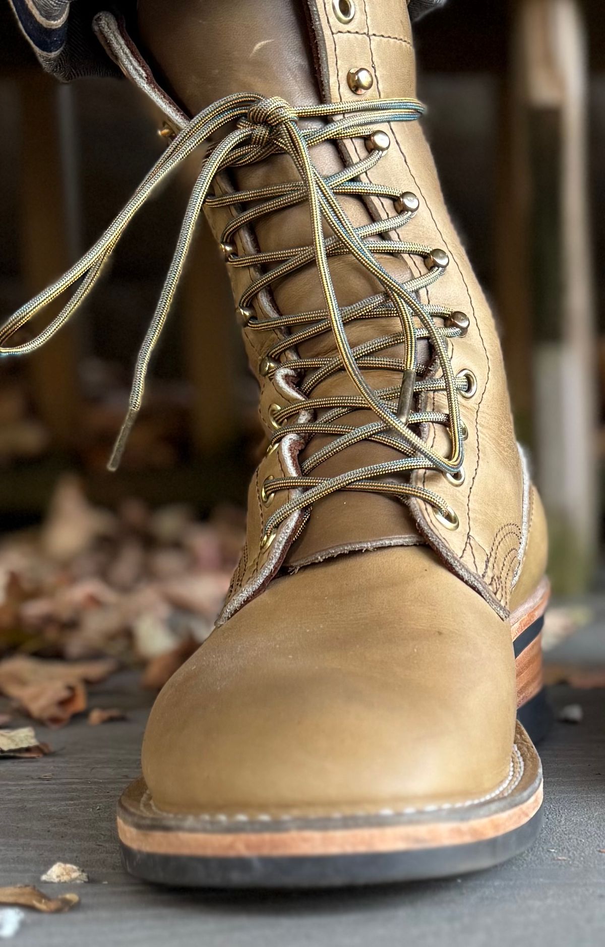 Photo by PublicVanilla7328 on October 6, 2025 of the NICKS BOOTS Ranger in Horweens Sage Chromepak.