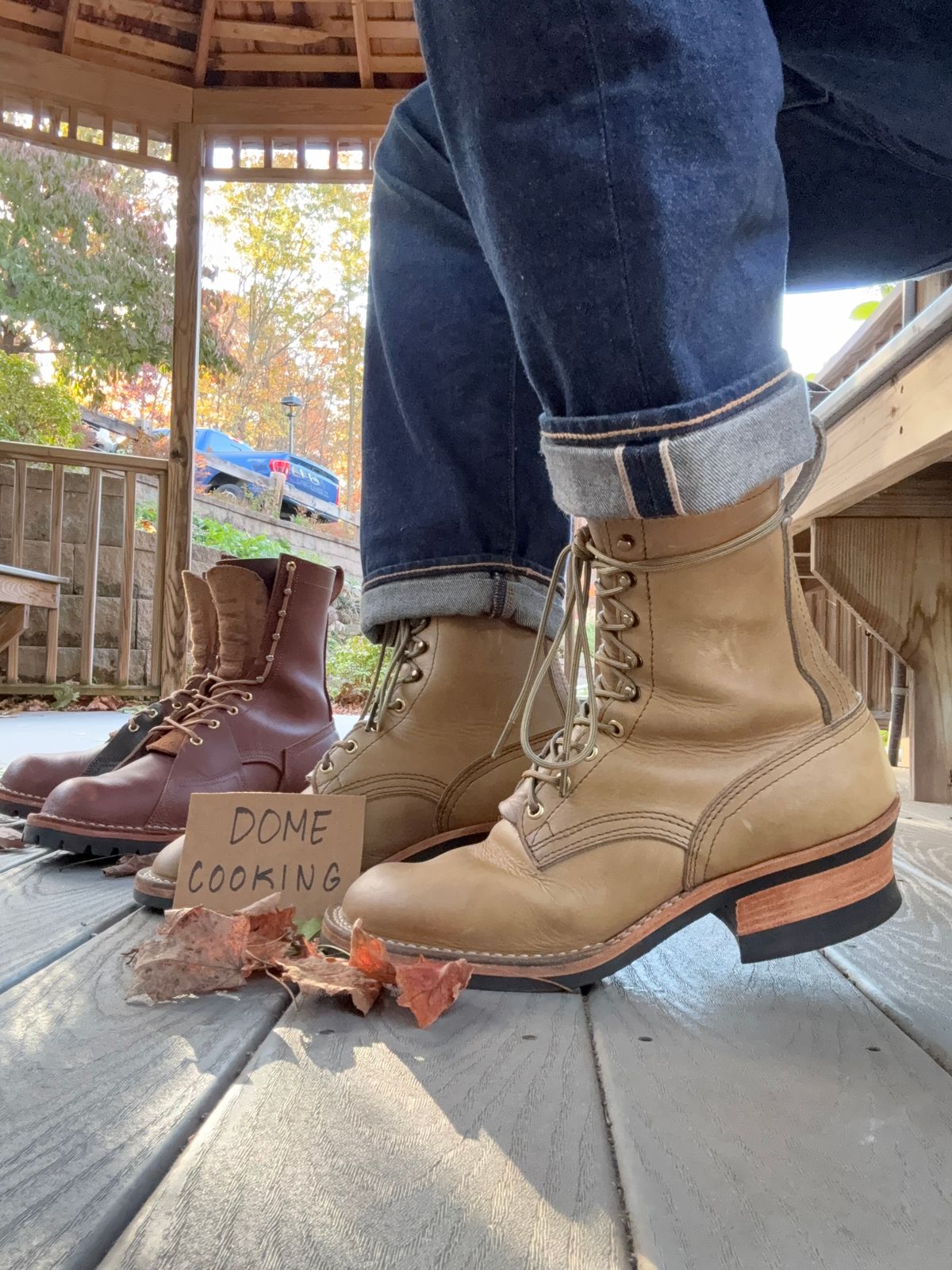Photo by PublicVanilla7328 on November 1, 2025 of the NICKS BOOTS Ranger in Horweens Sage Chromepak.