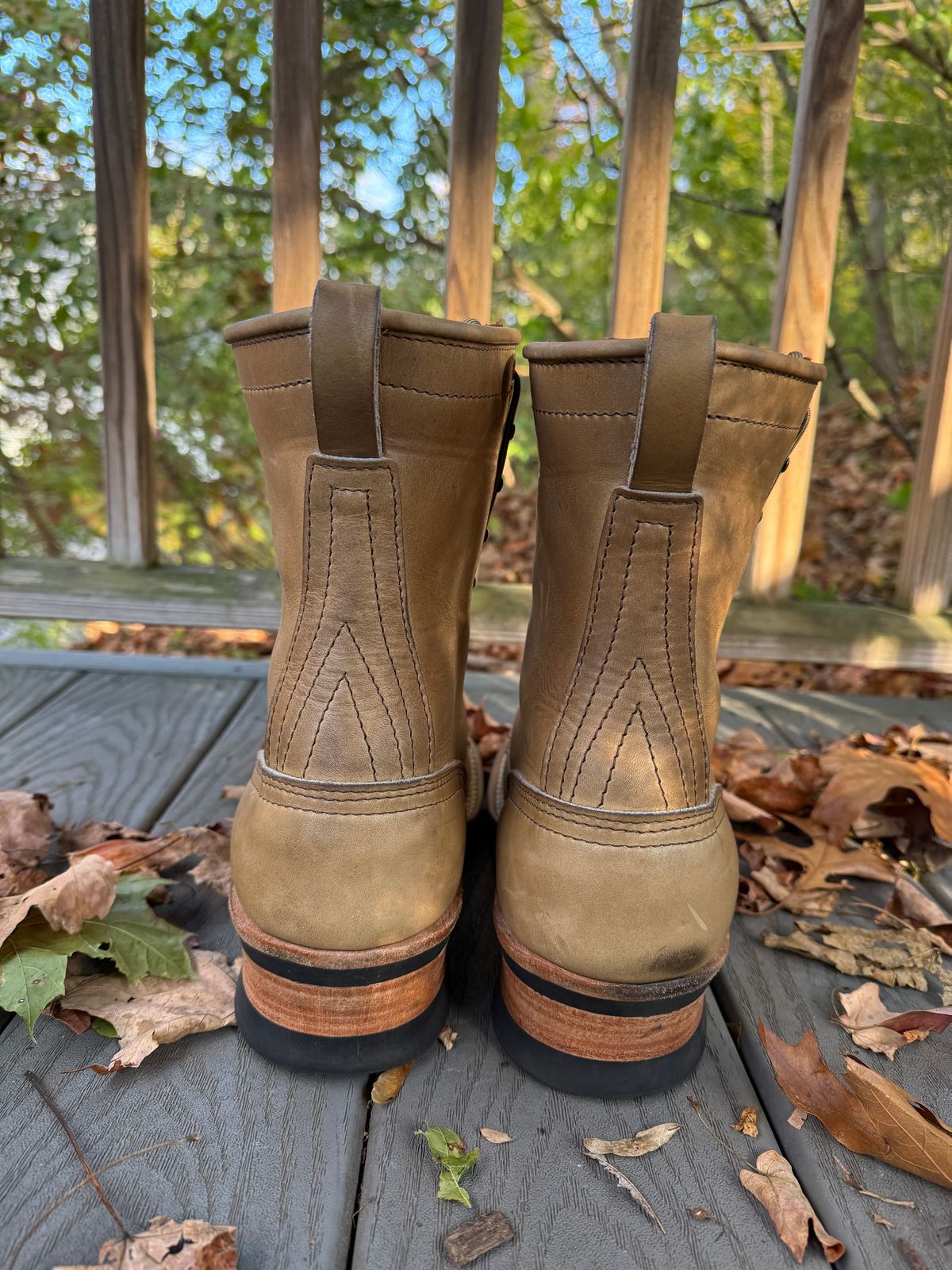 Photo by PublicVanilla7328 on November 1, 2025 of the NICKS BOOTS Ranger in Horweens Sage Chromepak.