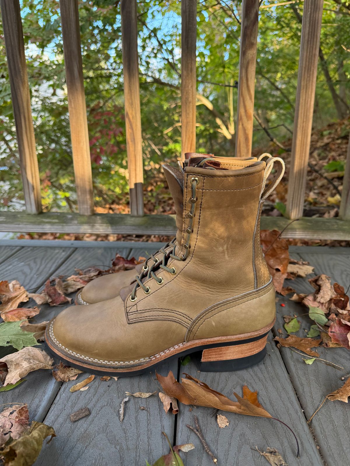 Photo by PublicVanilla7328 on November 1, 2025 of the NICKS BOOTS Ranger in Horweens Sage Chromepak.
