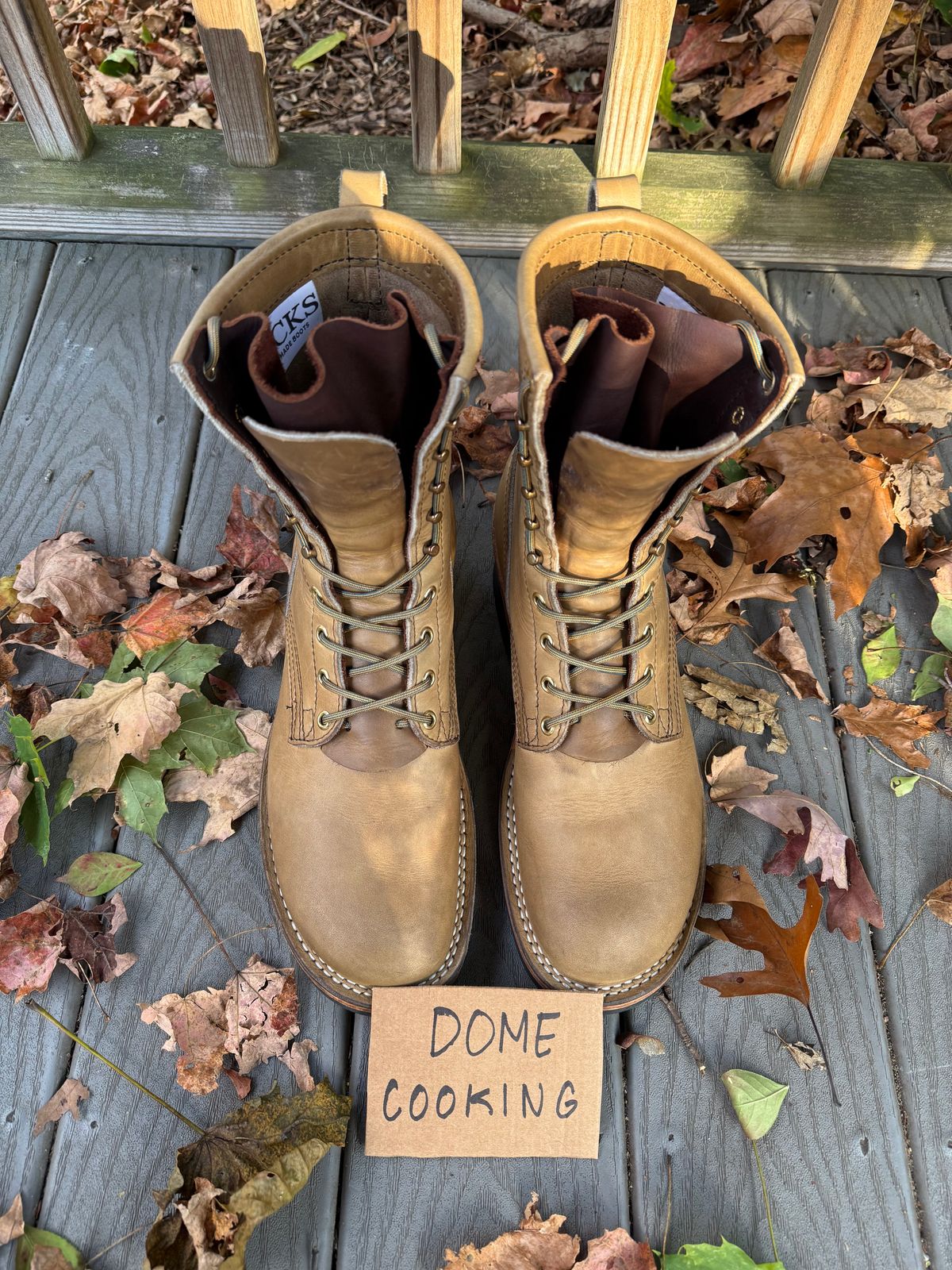 Photo by PublicVanilla7328 on November 1, 2025 of the NICKS BOOTS Ranger in Horweens Sage Chromepak.
