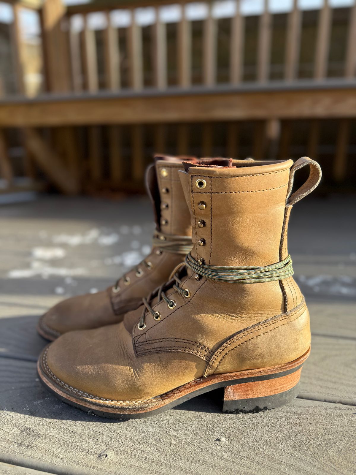 Photo by PublicVanilla7328 on January 4, 2026 of the NICKS BOOTS Ranger in Horweens Sage Chromepak.