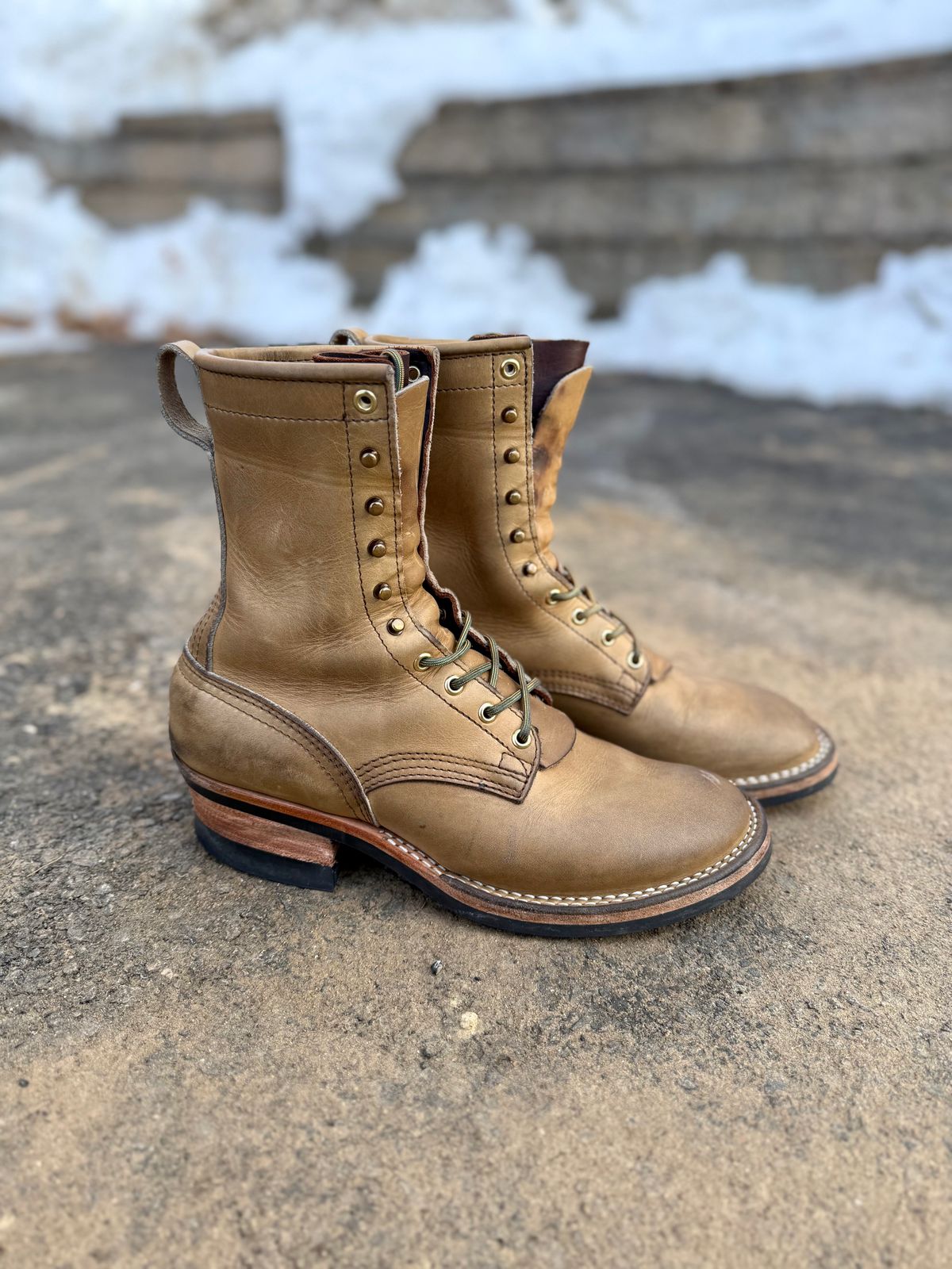 Photo by PublicVanilla7328 on February 1, 2026 of the NICKS BOOTS Ranger in Horweens Sage Chromepak.