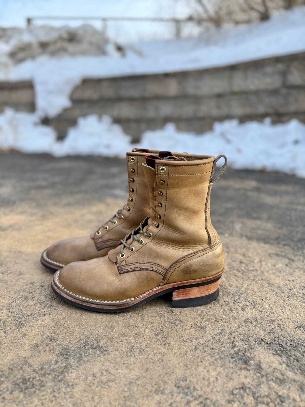 Photo by PublicVanilla7328 on February 1, 2026 of the NICKS BOOTS Ranger in Horweens Sage Chromepak.