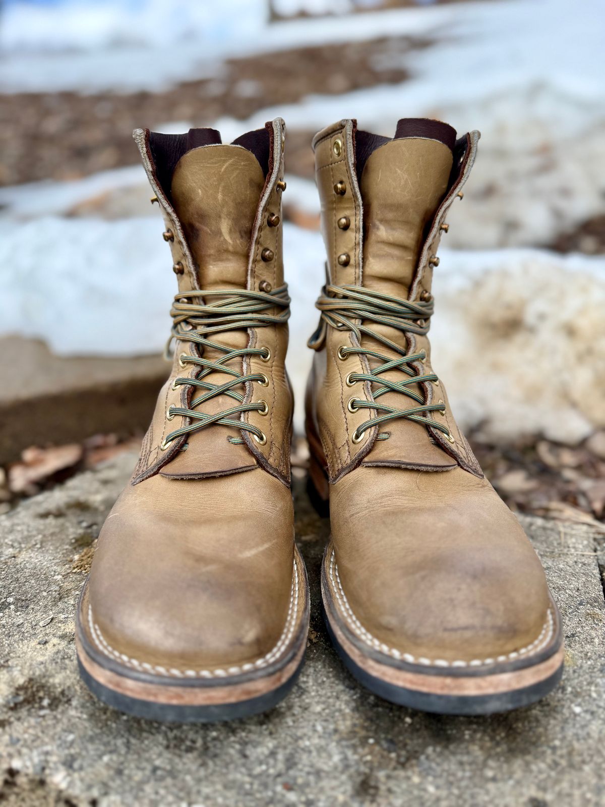 Photo by PublicVanilla7328 on March 1, 2026 of the NICKS BOOTS Ranger in Horweens Sage Chromepak.