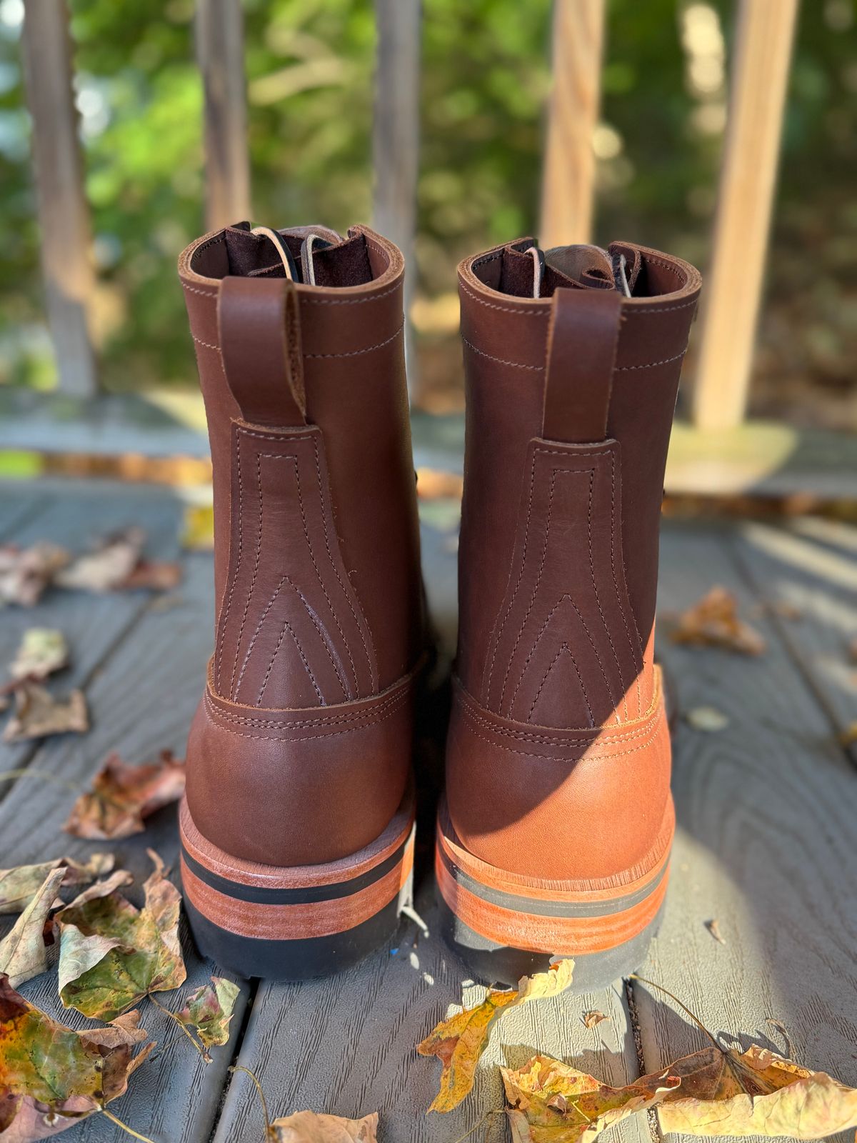 Photo by PublicVanilla7328 on October 1, 2025 of the Nicks Handmade Boots Nicks X Rose Anvil ND2 in 1964 Brown/Brown Waxed Flesh.