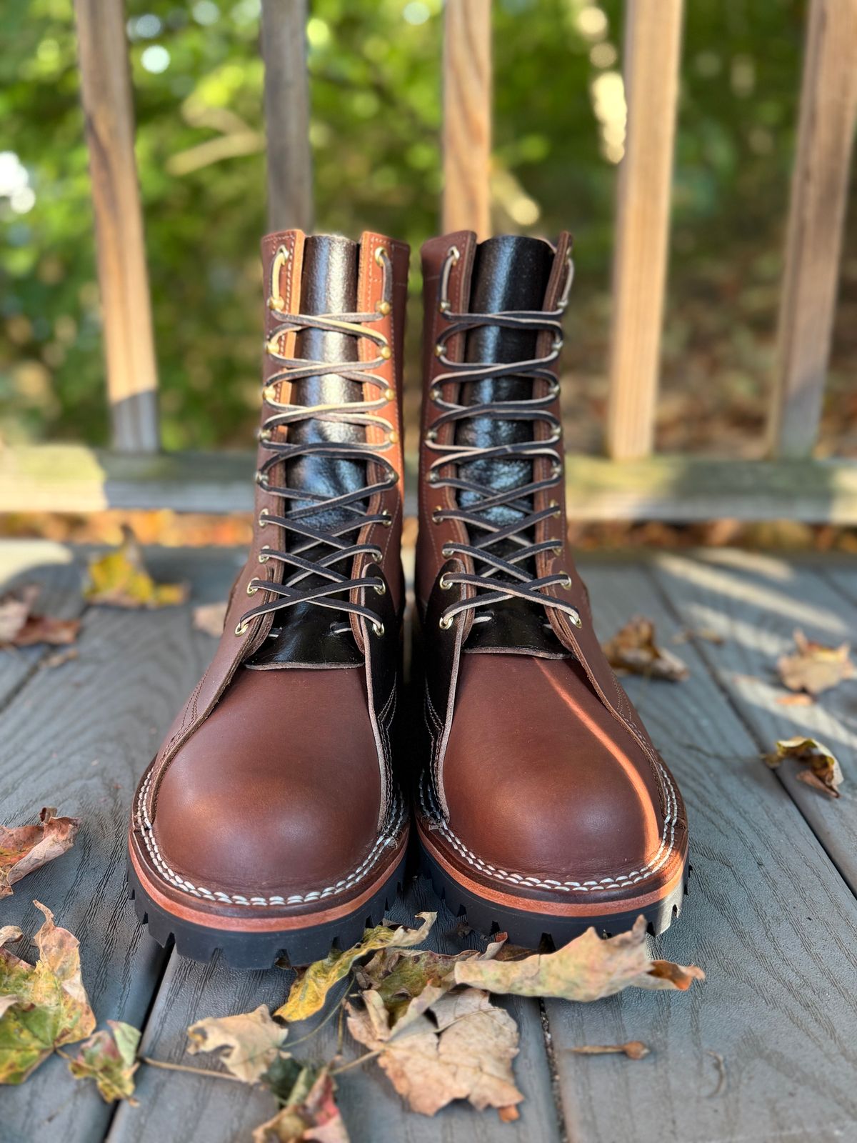 Photo by PublicVanilla7328 on October 1, 2025 of the Nicks Handmade Boots Nicks X Rose Anvil ND2 in 1964 Brown/Brown Waxed Flesh.