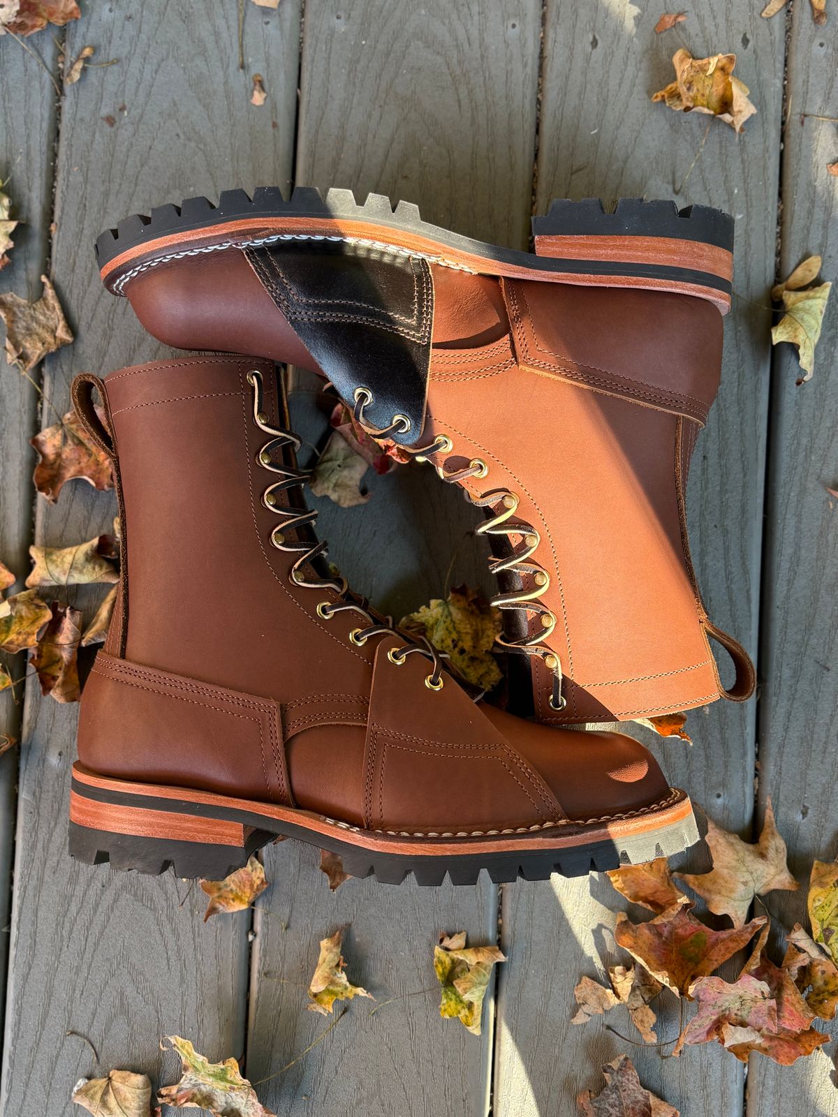 Photo by PublicVanilla7328 on October 1, 2025 of the Nicks Handmade Boots Nicks X Rose Anvil ND2 in 1964 Brown/Brown Waxed Flesh.