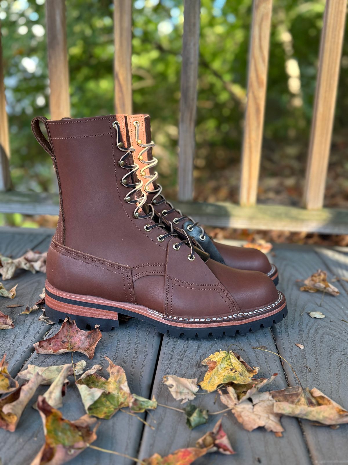 Photo by PublicVanilla7328 on October 1, 2025 of the Nicks Handmade Boots Nicks X Rose Anvil ND2 in 1964 Brown/Brown Waxed Flesh.