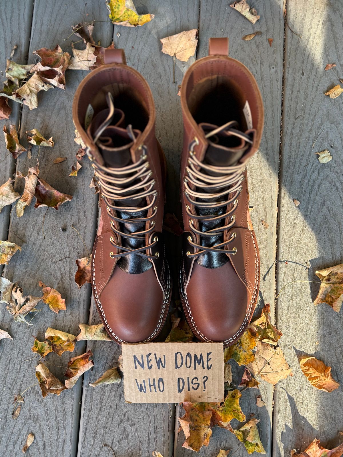 Photo by PublicVanilla7328 on October 1, 2025 of the Nicks Handmade Boots Nicks X Rose Anvil ND2 in 1964 Brown/Brown Waxed Flesh.
