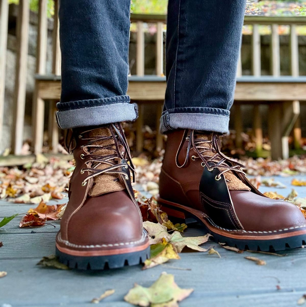 Photo by PublicVanilla7328 on October 9, 2025 of the Nicks Handmade Boots Nicks X Rose Anvil ND2 in 1964 Brown/Brown Waxed Flesh.