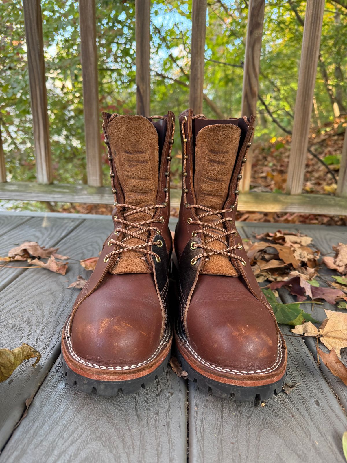 Photo by PublicVanilla7328 on November 1, 2025 of the Nicks Handmade Boots Nicks X Rose Anvil ND2 in 1964 Brown/Brown Waxed Flesh.