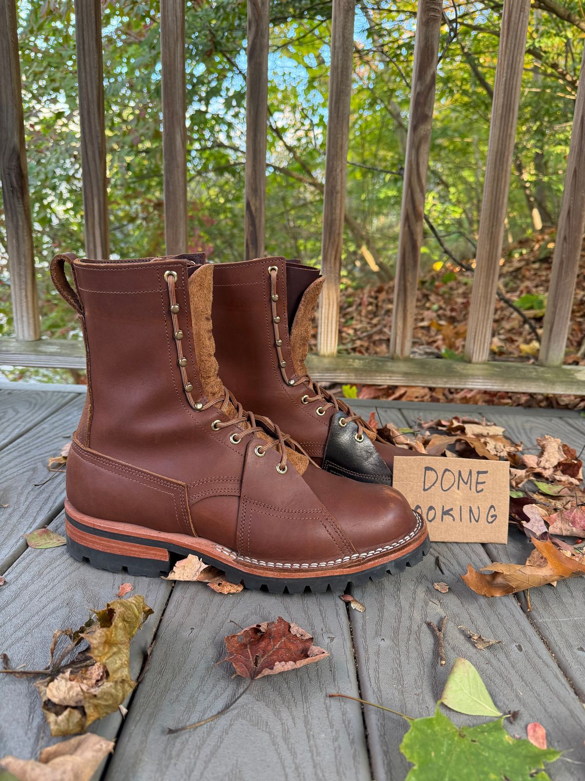 Photo by PublicVanilla7328 on November 1, 2025 of the Nicks Handmade Boots Nicks X Rose Anvil ND2 in 1964 Brown/Brown Waxed Flesh.
