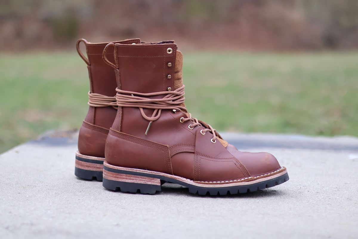 Photo by PublicVanilla7328 on April 2, 2026 of the Nicks Handmade Boots Nicks X Rose Anvil ND2 in 1964 Brown/Brown Waxed Flesh.