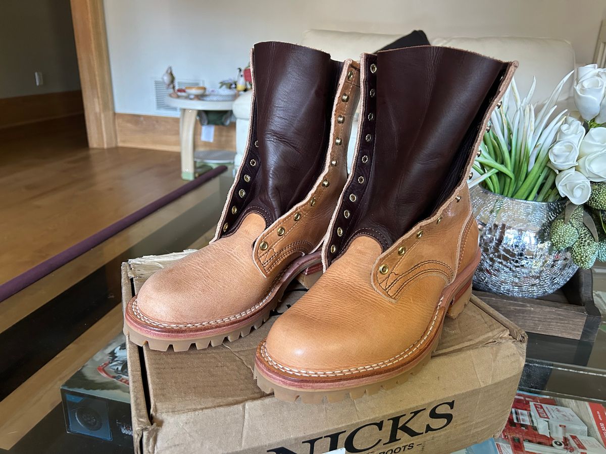 Photo by workman on October 2, 2025 of the Nicks DomePro in Horween Light Natural Dublin.