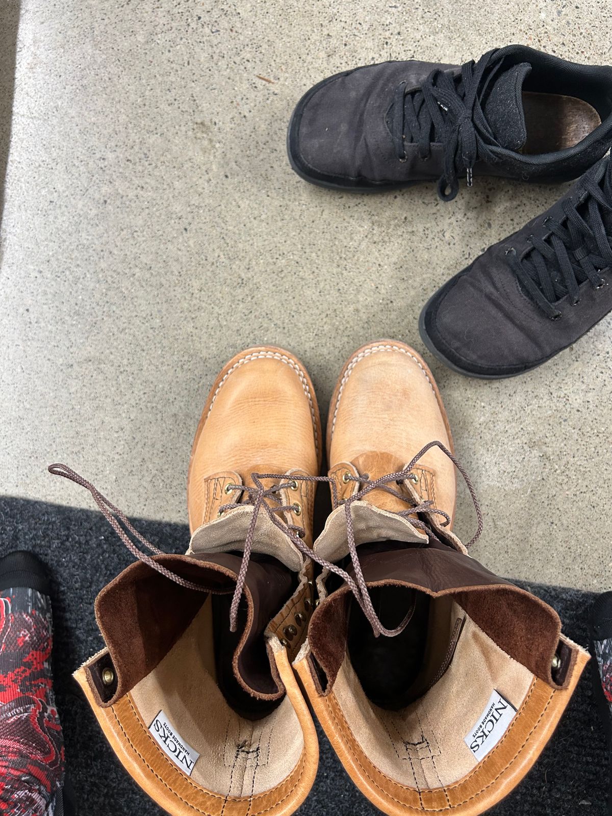 Photo by workman on October 5, 2025 of the Nicks DomePro in Horween Light Natural Dublin.