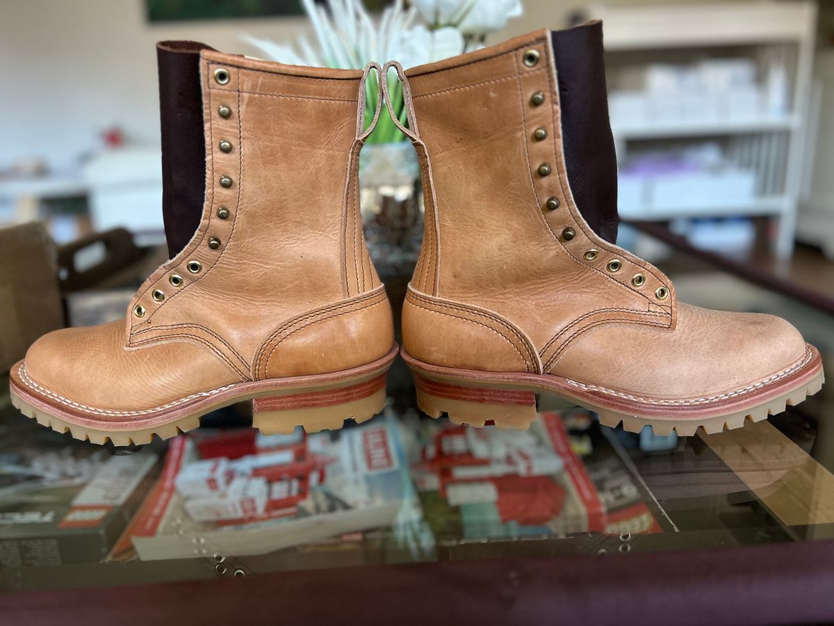 Photo by workman on October 2, 2025 of the Nicks DomePro in Horween Light Natural Dublin.