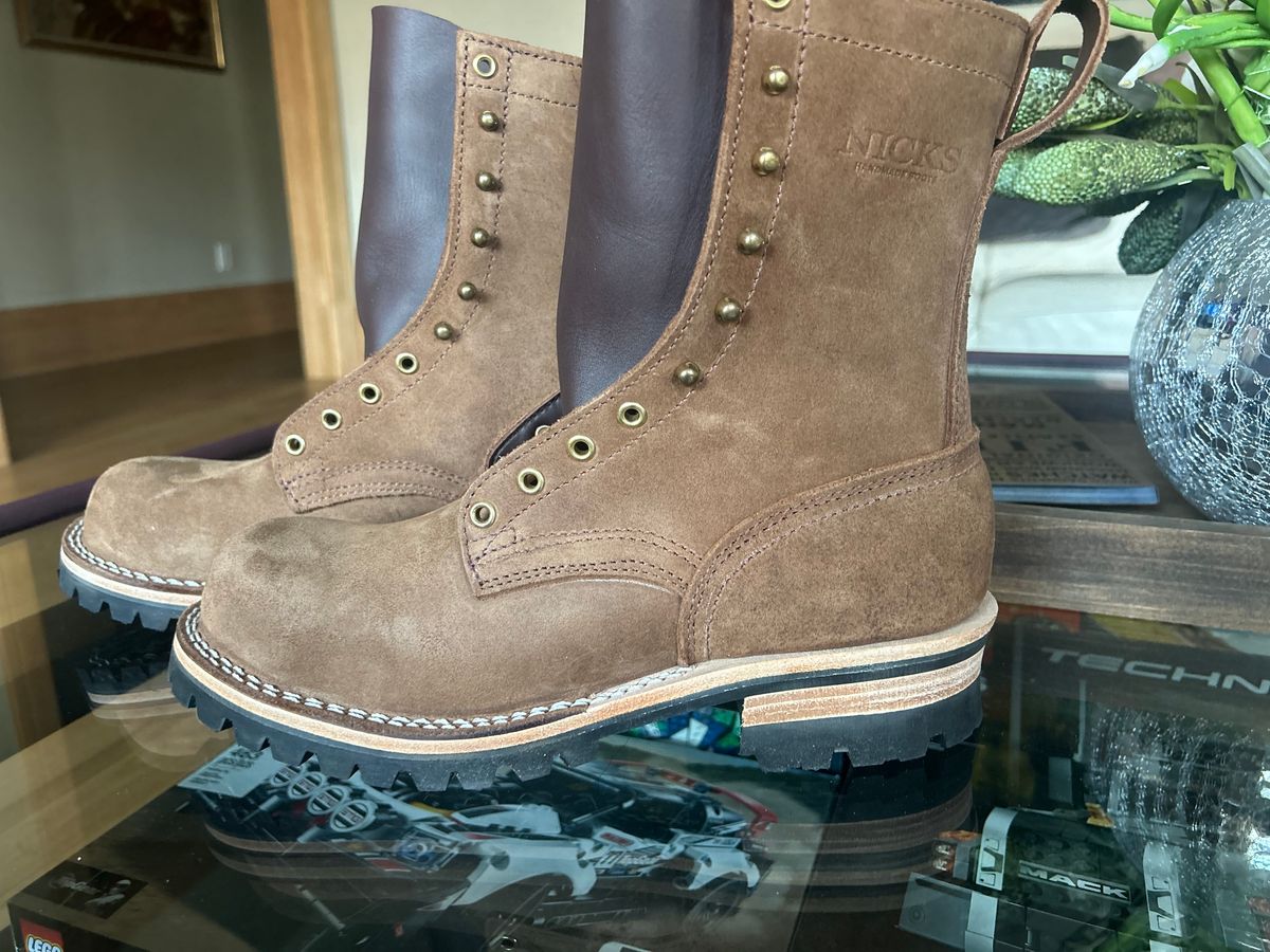 Photo by workman on April 27, 2024 of the Nicks BuilderPro in Seidel 1964 Brown Roughout.