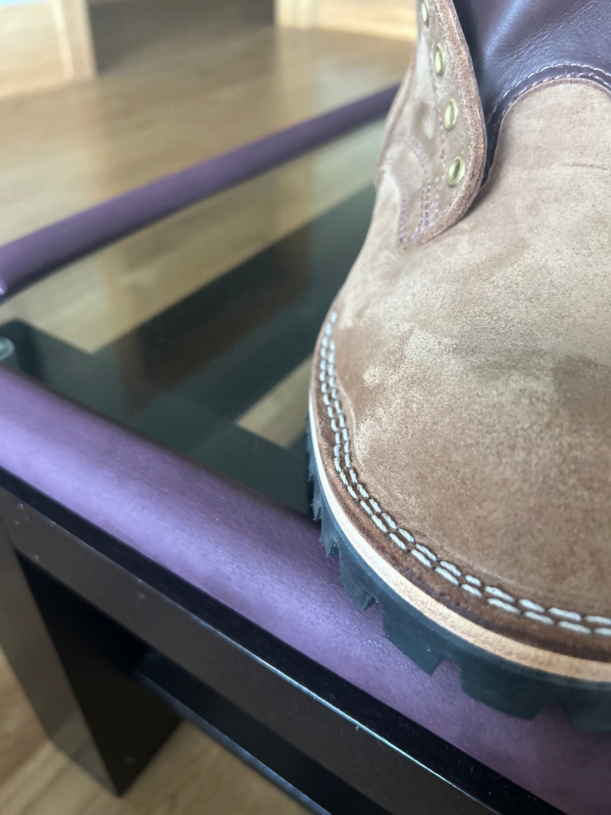 Photo by workman on April 27, 2024 of the Nicks BuilderPro in Seidel 1964 Brown Roughout.