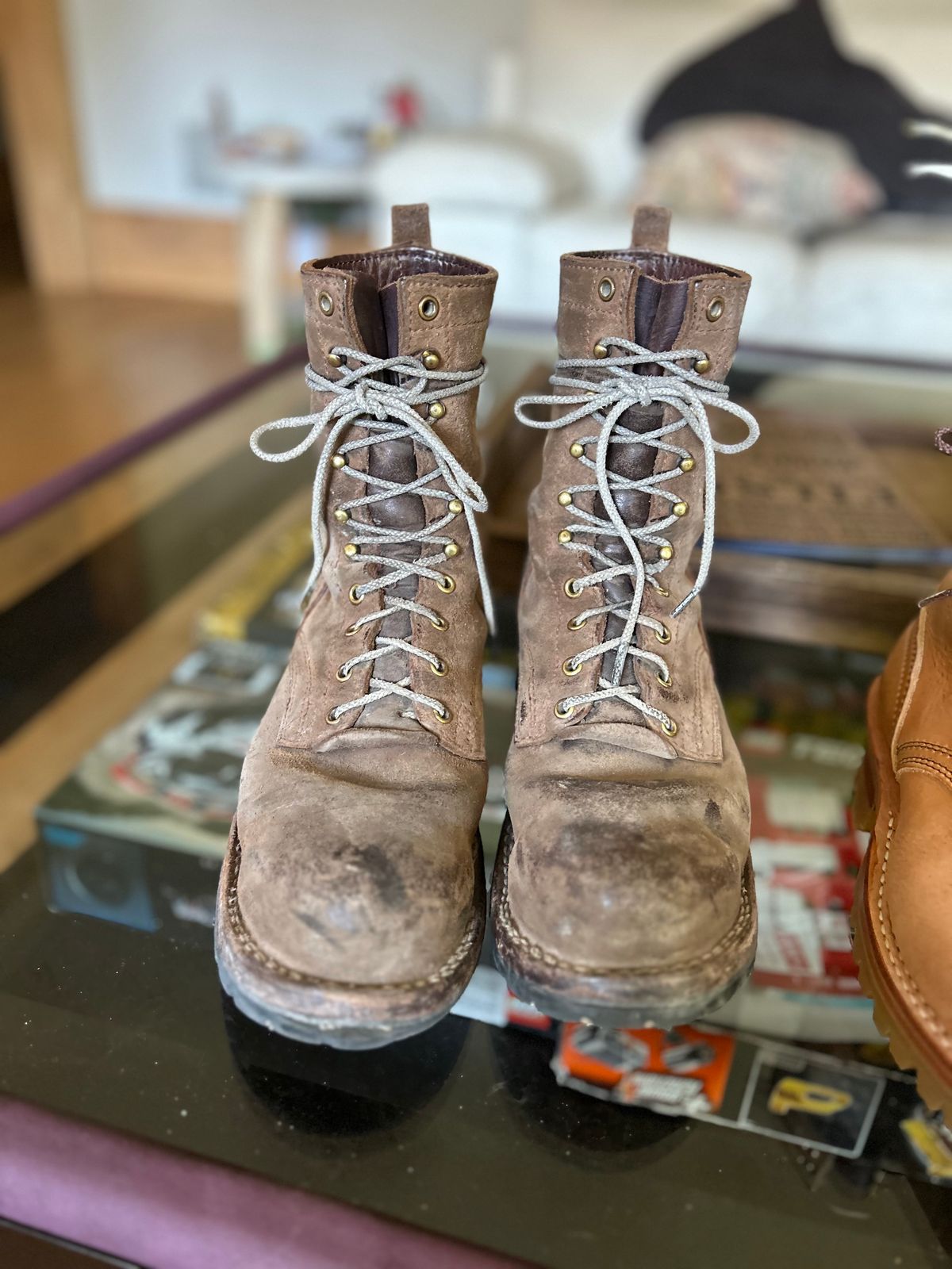 Photo by workman on October 2, 2025 of the Nicks BuilderPro in Seidel 1964 Brown Roughout.