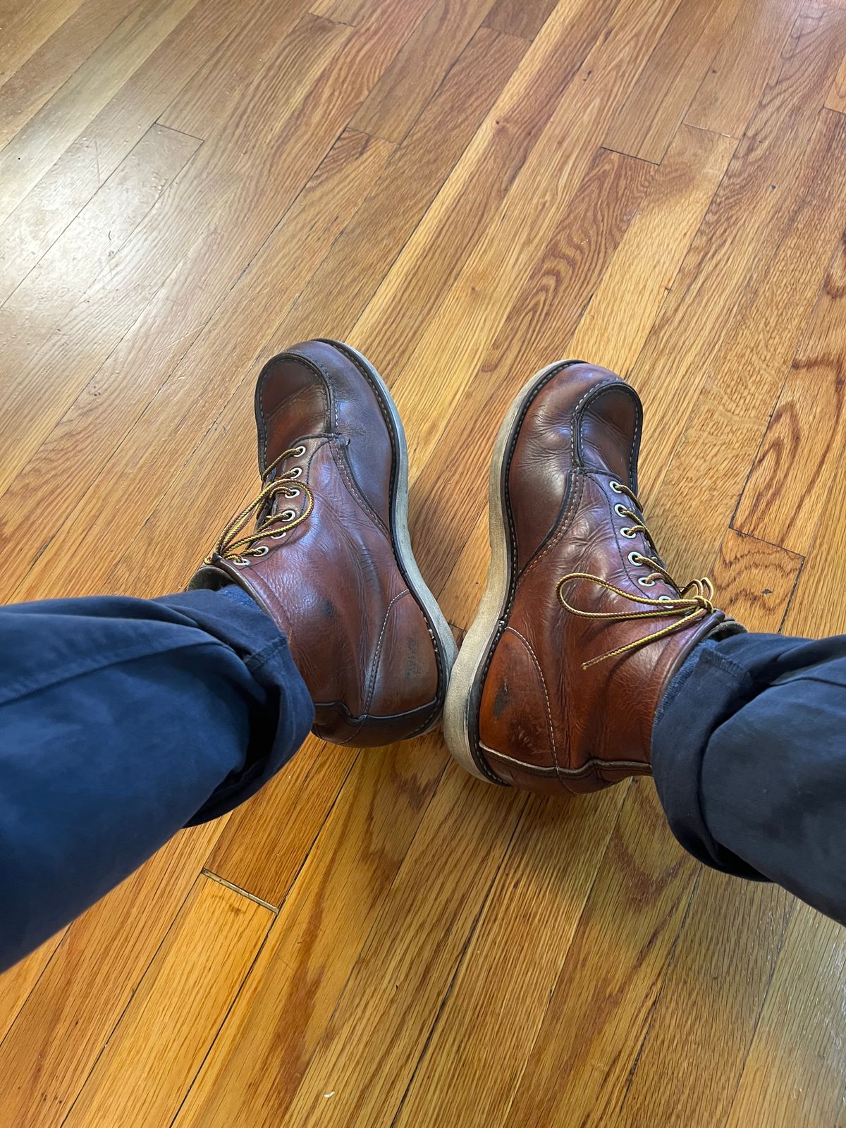 Photo by thorisalaptop on December 31, 2025 of the Red Wing 6-Inch Classic Moc in S.B. Foot Oro Legacy.