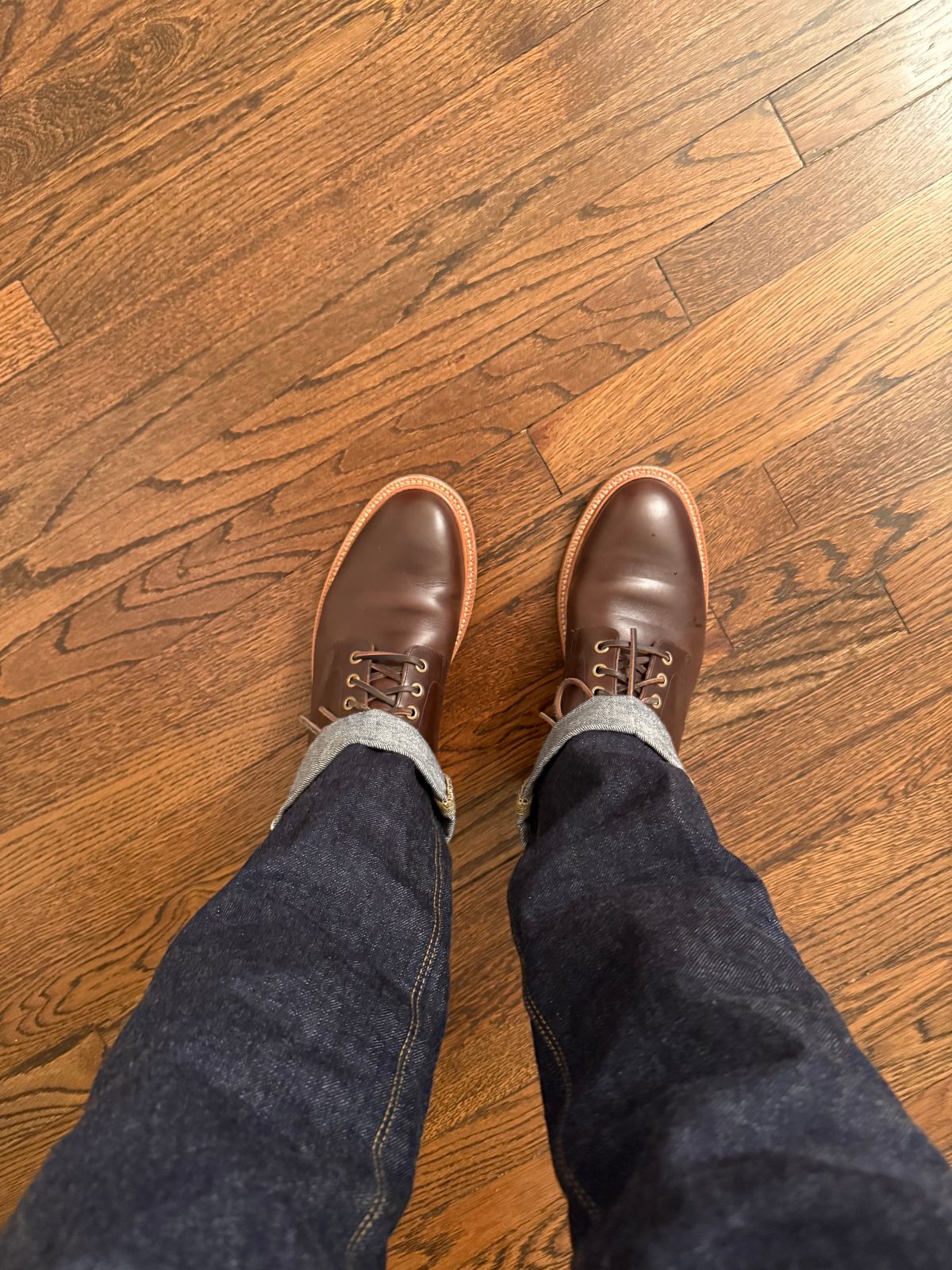 Photo by JHOUSTON on April 9, 2025 of the Grant Stone Diesel Boot in Horween Crimson Chromexcel.