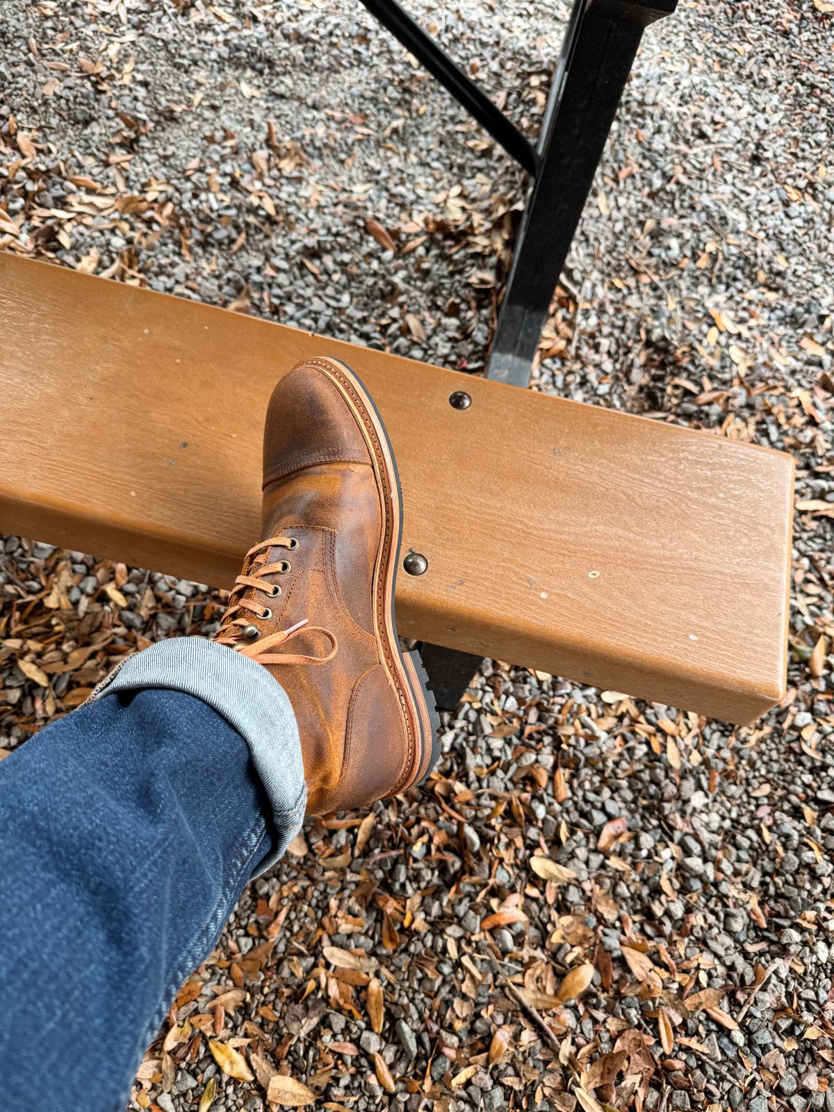 Photo by Wch_Chip on August 22, 2025 of the Parkhurst The Richmond in C.F. Stead Wheatbuck Waxy Commander Suede.