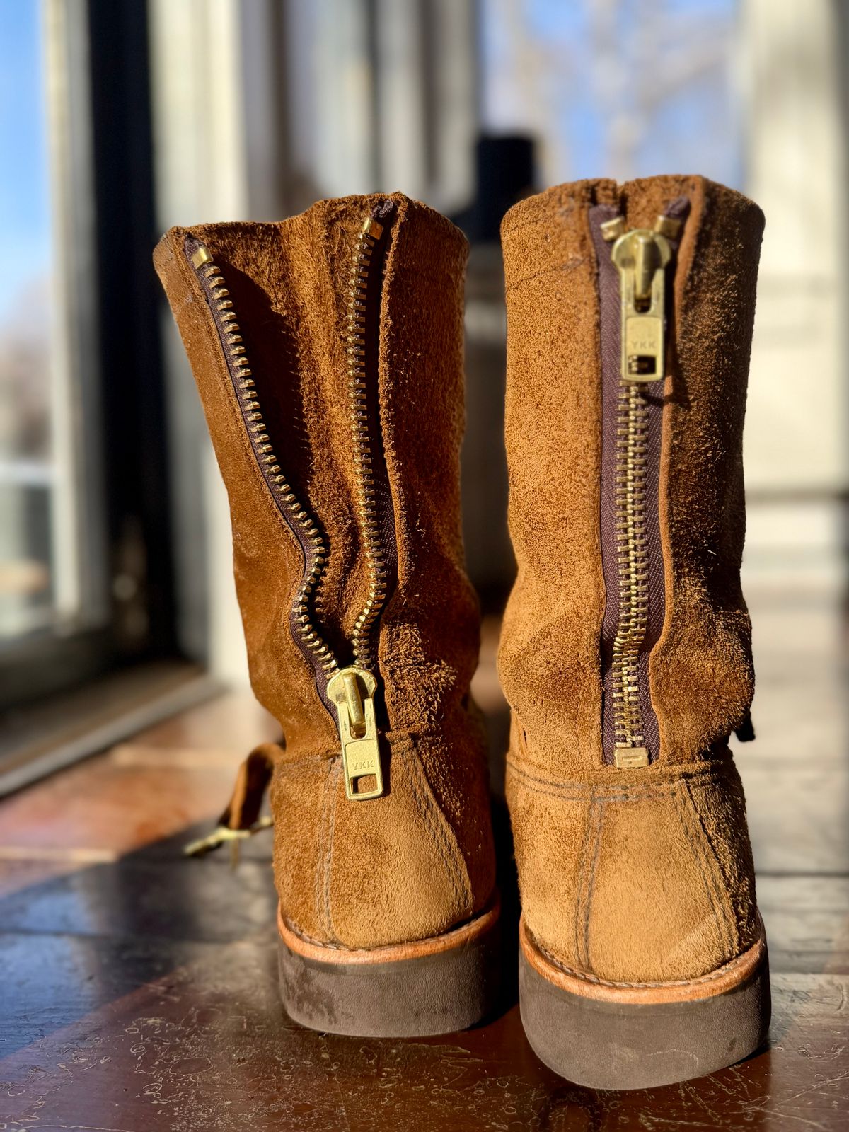 Photo by city_grouse_country_grouse on December 5, 2025 of the Russell Moccasin Co. Zephyr in SB Foot Pecos Chamois Roughout.